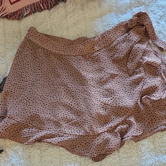 Mustard Seed Dresses & Skirts - Mustard Seed Pink Polka Dot Mini Skirt